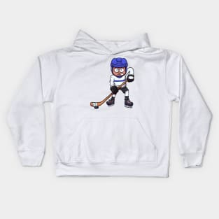 Boy Playing Ice Hockey Kids Hoodie